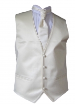 Gilet satin 4 boutons ecru