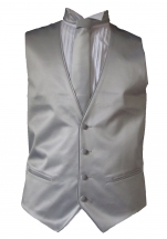 Gilet satin 4 boutons silver